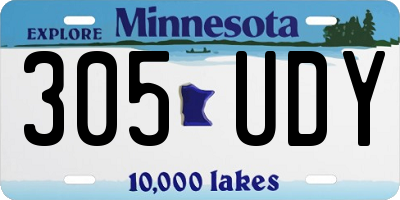 MN license plate 305UDY