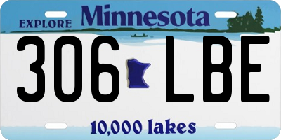 MN license plate 306LBE