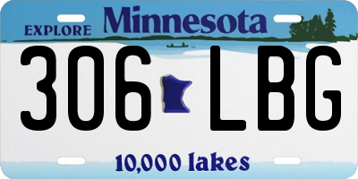 MN license plate 306LBG