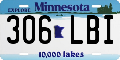 MN license plate 306LBI