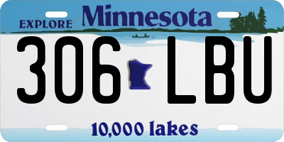 MN license plate 306LBU