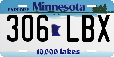 MN license plate 306LBX