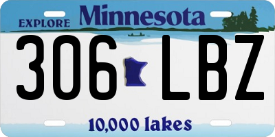 MN license plate 306LBZ