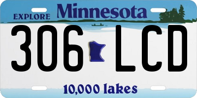 MN license plate 306LCD