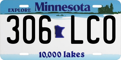 MN license plate 306LCO