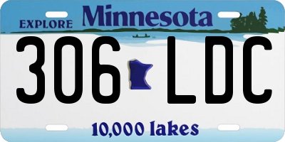 MN license plate 306LDC