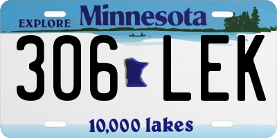 MN license plate 306LEK