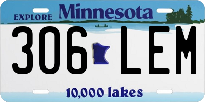 MN license plate 306LEM