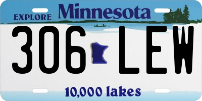 MN license plate 306LEW