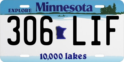 MN license plate 306LIF