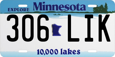 MN license plate 306LIK