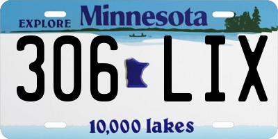 MN license plate 306LIX