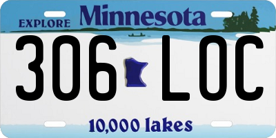 MN license plate 306LOC
