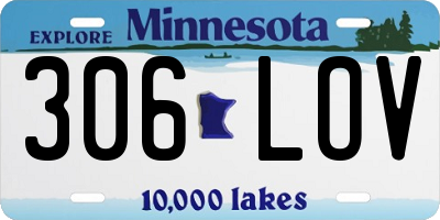 MN license plate 306LOV