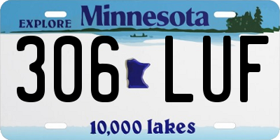 MN license plate 306LUF