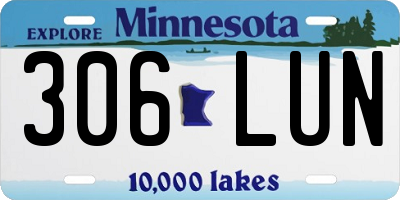 MN license plate 306LUN