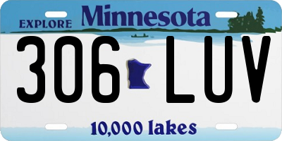 MN license plate 306LUV