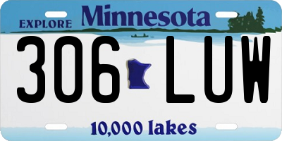 MN license plate 306LUW