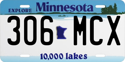 MN license plate 306MCX
