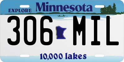 MN license plate 306MIL