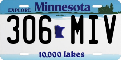 MN license plate 306MIV