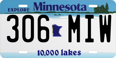 MN license plate 306MIW