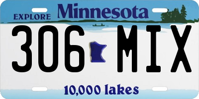 MN license plate 306MIX