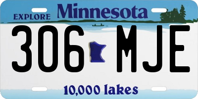 MN license plate 306MJE
