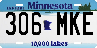 MN license plate 306MKE