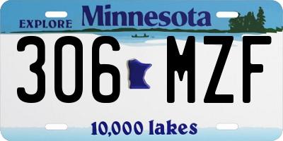 MN license plate 306MZF
