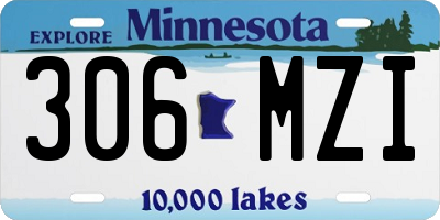 MN license plate 306MZI