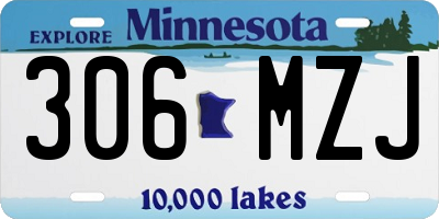 MN license plate 306MZJ