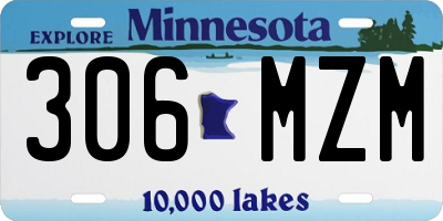 MN license plate 306MZM