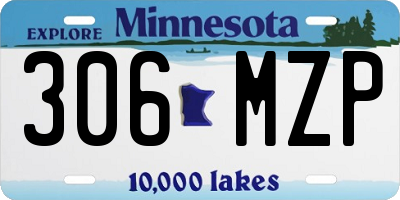 MN license plate 306MZP