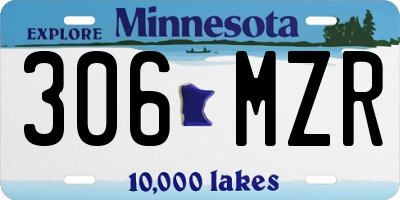 MN license plate 306MZR