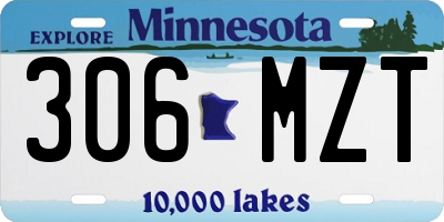 MN license plate 306MZT