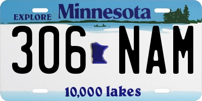 MN license plate 306NAM