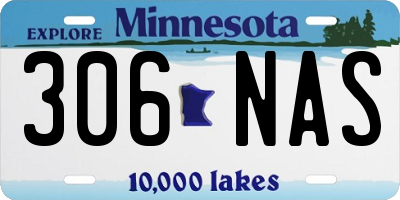 MN license plate 306NAS
