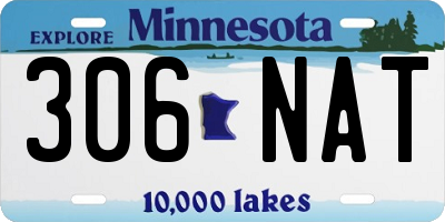 MN license plate 306NAT