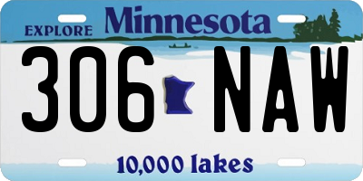 MN license plate 306NAW