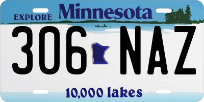 MN license plate 306NAZ