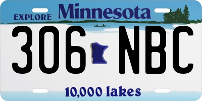MN license plate 306NBC