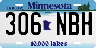 MN license plate 306NBH