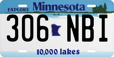 MN license plate 306NBI