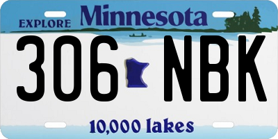 MN license plate 306NBK
