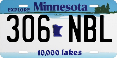 MN license plate 306NBL