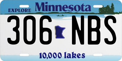 MN license plate 306NBS
