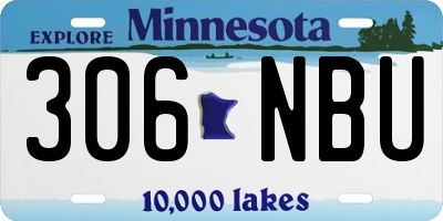 MN license plate 306NBU