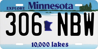 MN license plate 306NBW