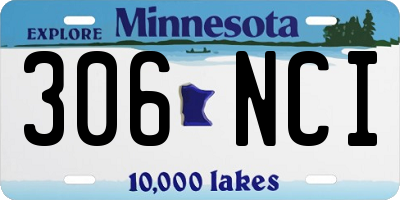 MN license plate 306NCI